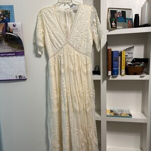 Pink blush Lace Maternity Dress